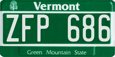 VT license plate ZFP686