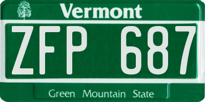 VT license plate ZFP687