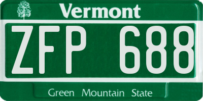 VT license plate ZFP688