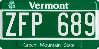 VT license plate ZFP689