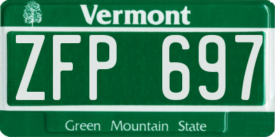 VT license plate ZFP697