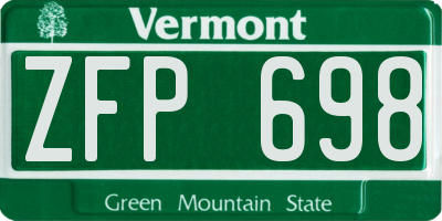 VT license plate ZFP698