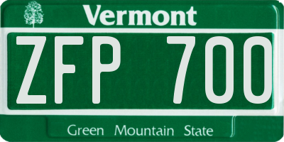 VT license plate ZFP700