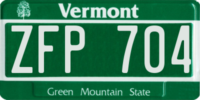 VT license plate ZFP704