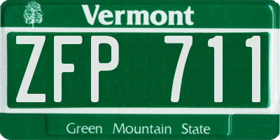 VT license plate ZFP711
