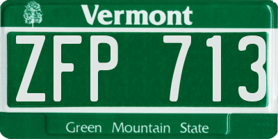 VT license plate ZFP713