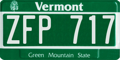 VT license plate ZFP717