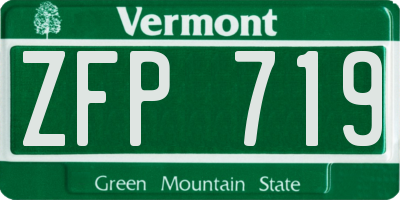 VT license plate ZFP719