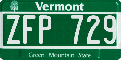 VT license plate ZFP729