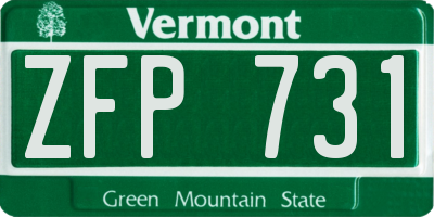 VT license plate ZFP731