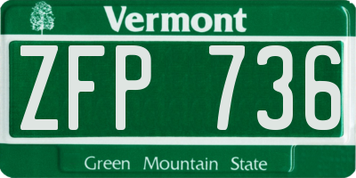 VT license plate ZFP736