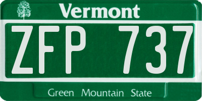 VT license plate ZFP737