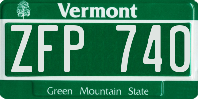 VT license plate ZFP740