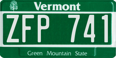 VT license plate ZFP741