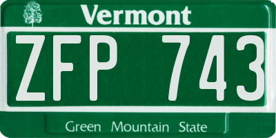 VT license plate ZFP743