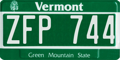 VT license plate ZFP744