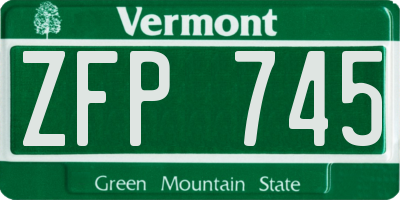 VT license plate ZFP745