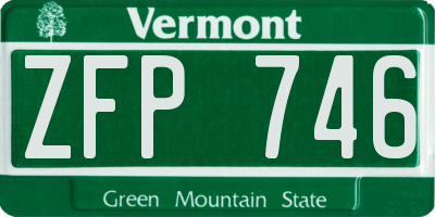 VT license plate ZFP746