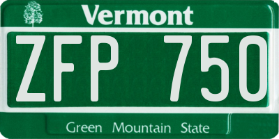 VT license plate ZFP750