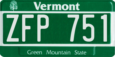 VT license plate ZFP751