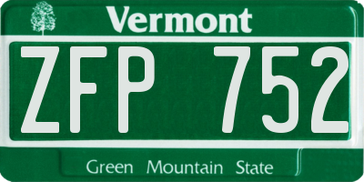 VT license plate ZFP752
