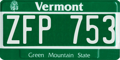 VT license plate ZFP753