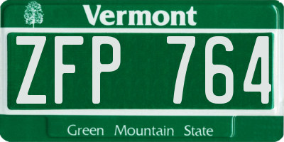 VT license plate ZFP764
