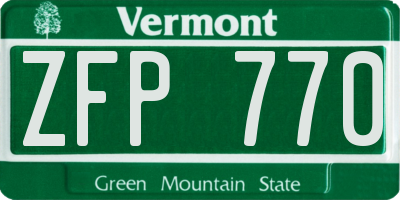 VT license plate ZFP770