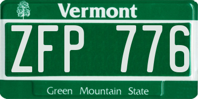 VT license plate ZFP776