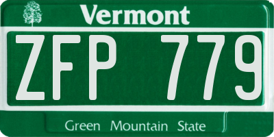 VT license plate ZFP779