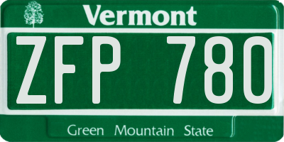 VT license plate ZFP780