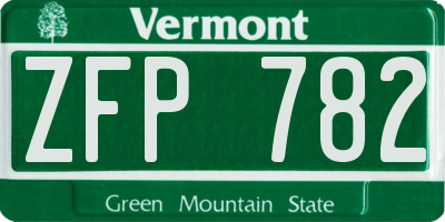 VT license plate ZFP782