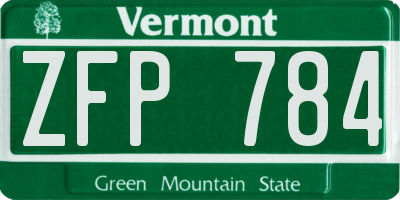 VT license plate ZFP784
