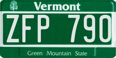 VT license plate ZFP790