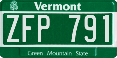VT license plate ZFP791
