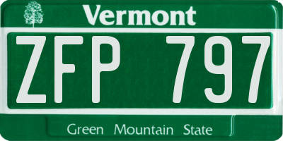VT license plate ZFP797