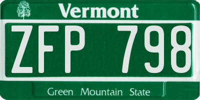 VT license plate ZFP798