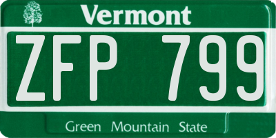 VT license plate ZFP799