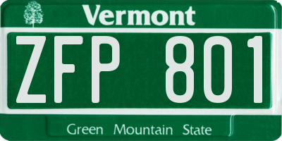 VT license plate ZFP801