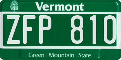 VT license plate ZFP810