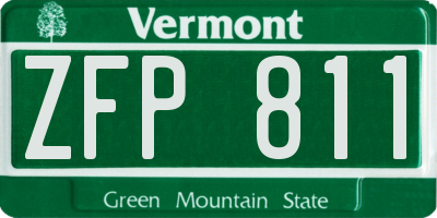 VT license plate ZFP811