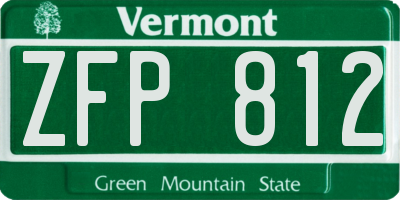 VT license plate ZFP812