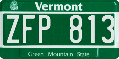 VT license plate ZFP813