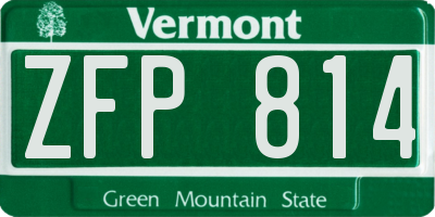 VT license plate ZFP814