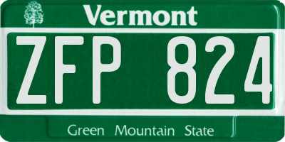 VT license plate ZFP824