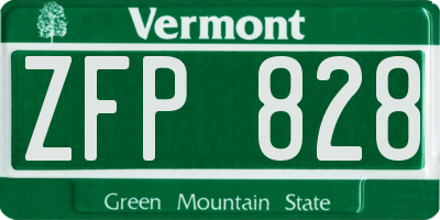 VT license plate ZFP828
