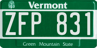 VT license plate ZFP831