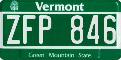 VT license plate ZFP846
