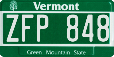 VT license plate ZFP848