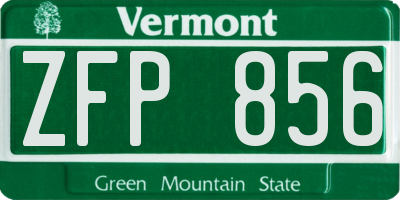 VT license plate ZFP856
